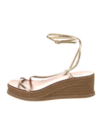Jimmy Choo Leather Braided Accents Espadrilles