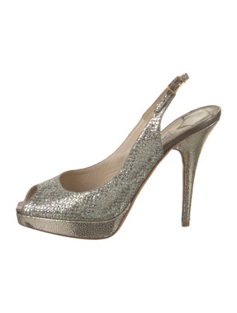 Jimmy Choo Glitter Glitter Accents Slingback Pumps