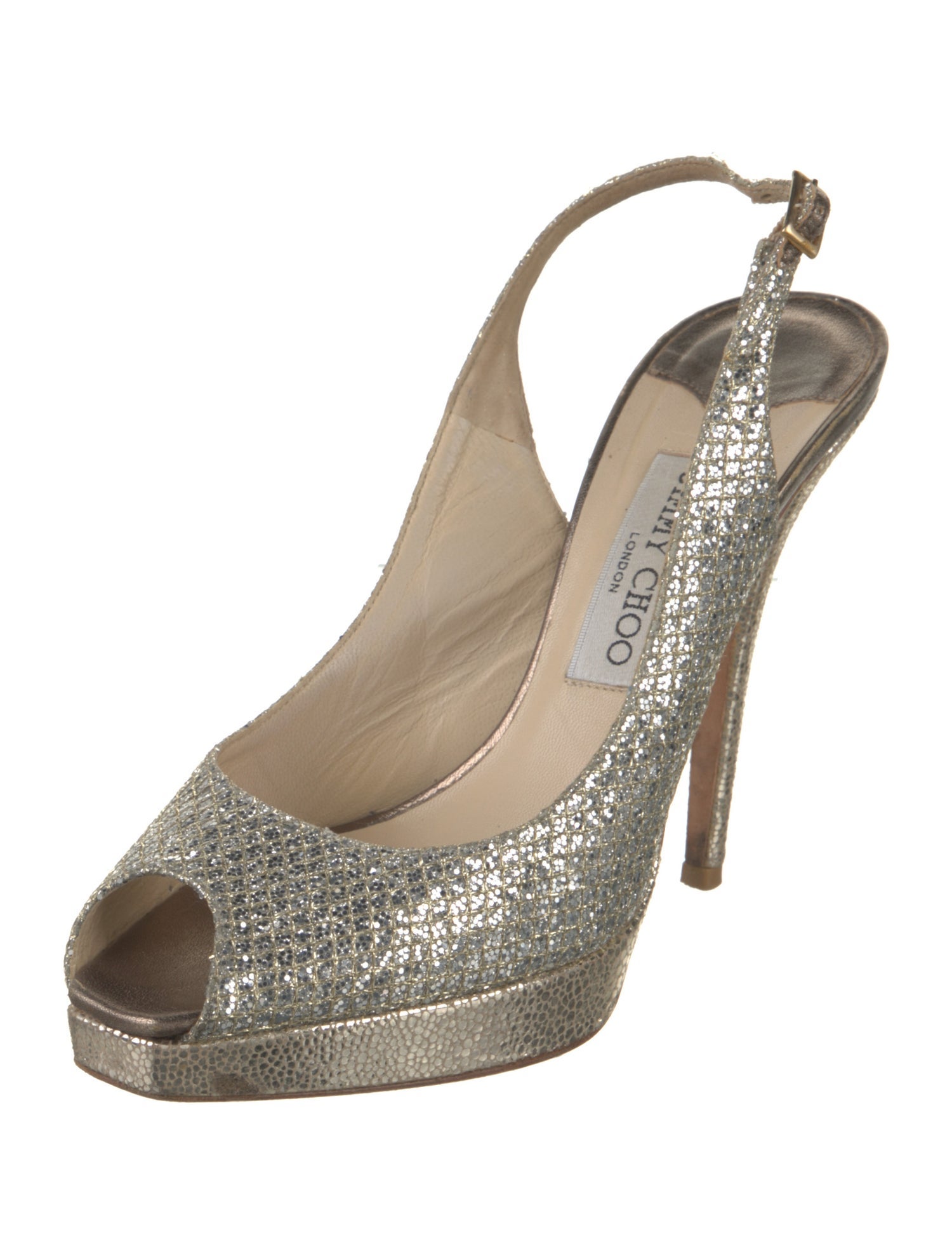 Jimmy Choo Glitter Glitter Accents Slingback Pumps