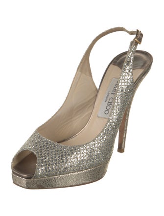 Jimmy Choo Glitter Glitter Accents Slingback Pumps