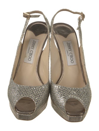 Jimmy Choo Glitter Glitter Accents Slingback Pumps