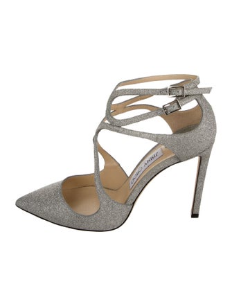 Jimmy Choo Glitter Glitter Accents T-Strap Pumps