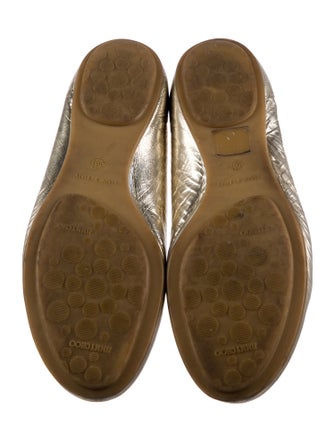 Jimmy Choo Leather Glitter Accents Ballet Flats