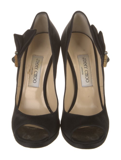 Jimmy Choo Satin Bow Accents Pumps