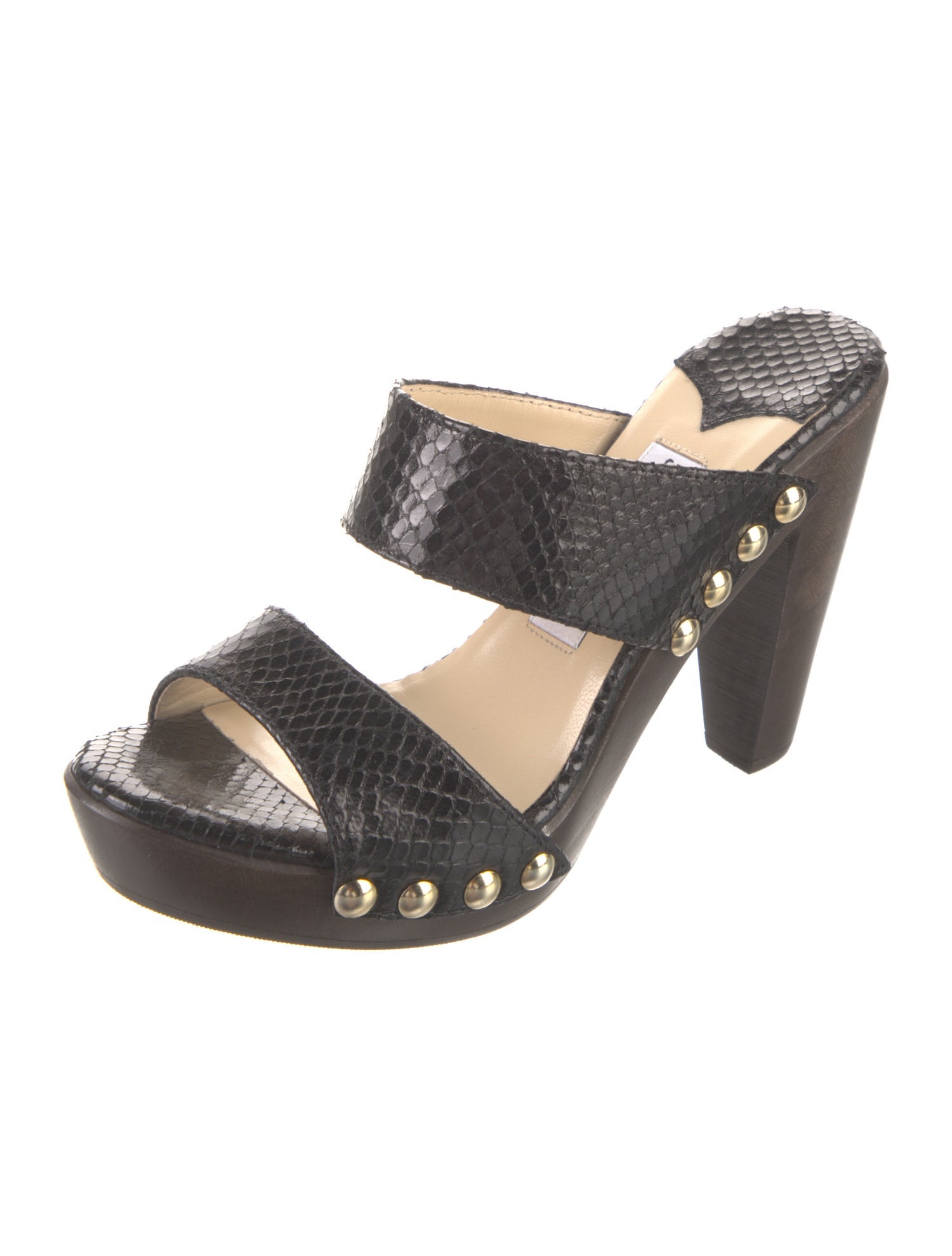 Jimmy Choo Snakeskin Animal Print Slides