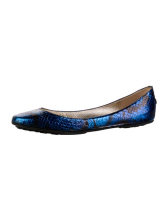 Jimmy Choo Snakeskin Animal Print Ballet Flats