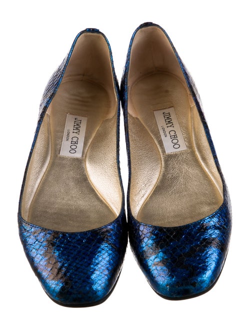 Jimmy Choo Snakeskin Animal Print Ballet Flats