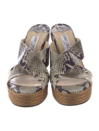 Jimmy Choo Leather Animal Print Espadrilles