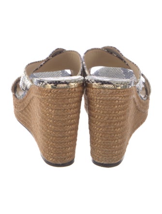 Jimmy Choo Leather Animal Print Espadrilles