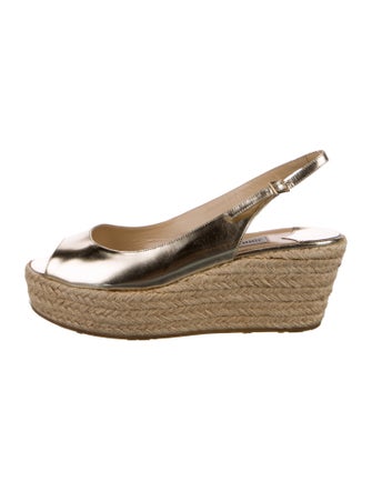Jimmy Choo Leather Printed Espadrilles