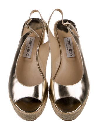 Jimmy Choo Leather Printed Espadrilles