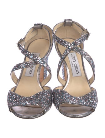 Jimmy Choo Glitter Glitter Accents Sandals