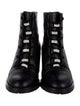 Jimmy Choo Leather Crystal Embellishments Combat Boots
