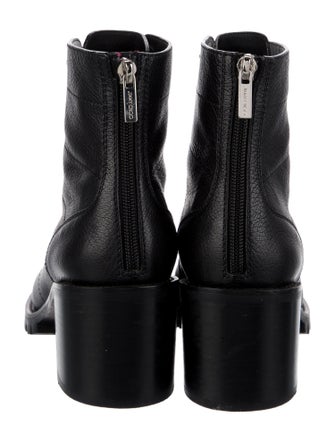 Jimmy Choo Leather Crystal Embellishments Combat Boots