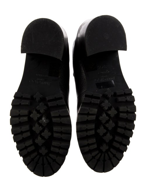 Jimmy Choo Leather Crystal Embellishments Combat Boots