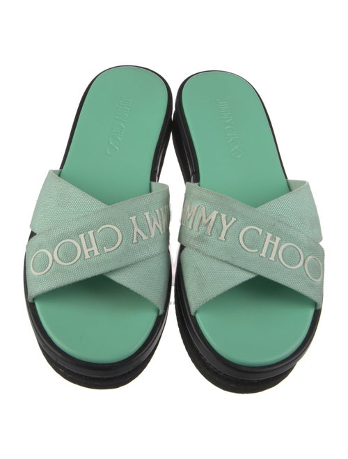 Jimmy Choo Canvas Printed Slides