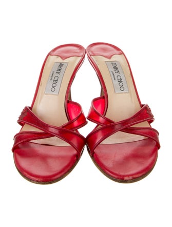 Jimmy Choo Leather Printed Slides