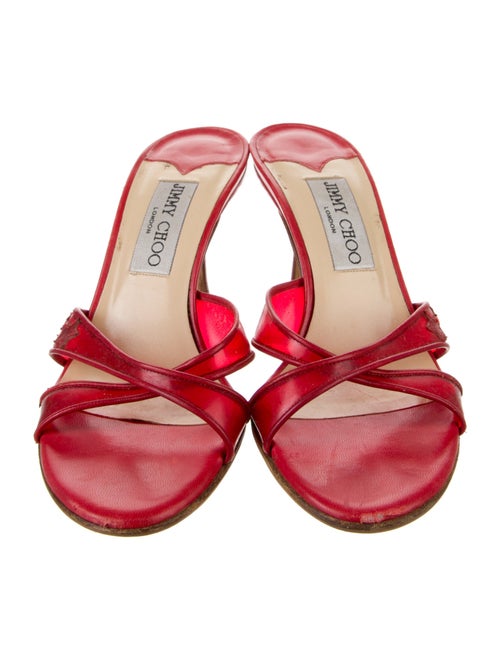 Jimmy Choo Leather Printed Slides