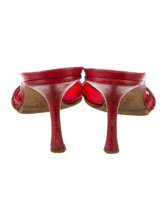 Jimmy Choo Leather Printed Slides