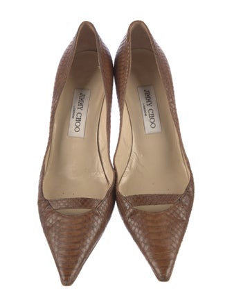 Jimmy Choo Embossed Leather Animal Print Pumps
