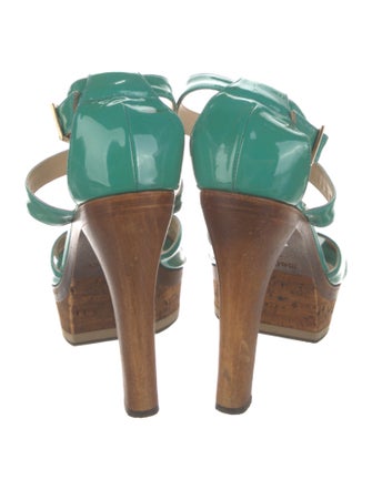 Jimmy Choo Patent Leather T-Strap Sandals