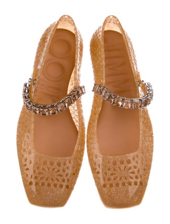 Jimmy Choo PVC Animal Print Mary Jane Flats