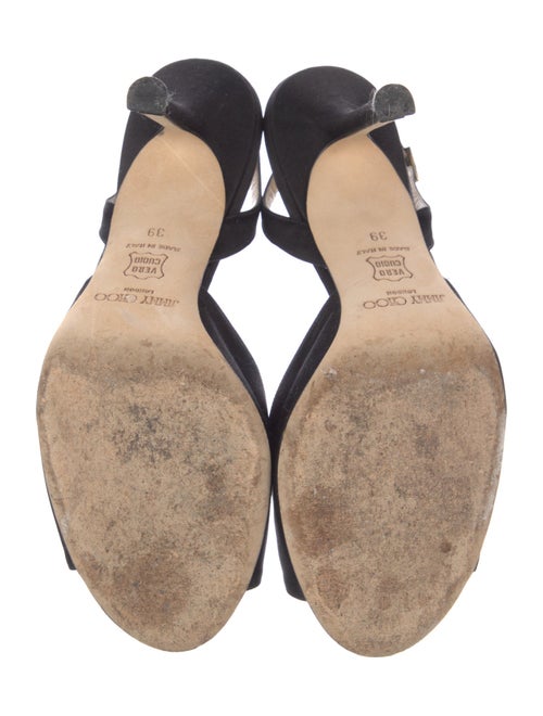 Jimmy Choo Satin Crystal Embellishments Slingback Sandals