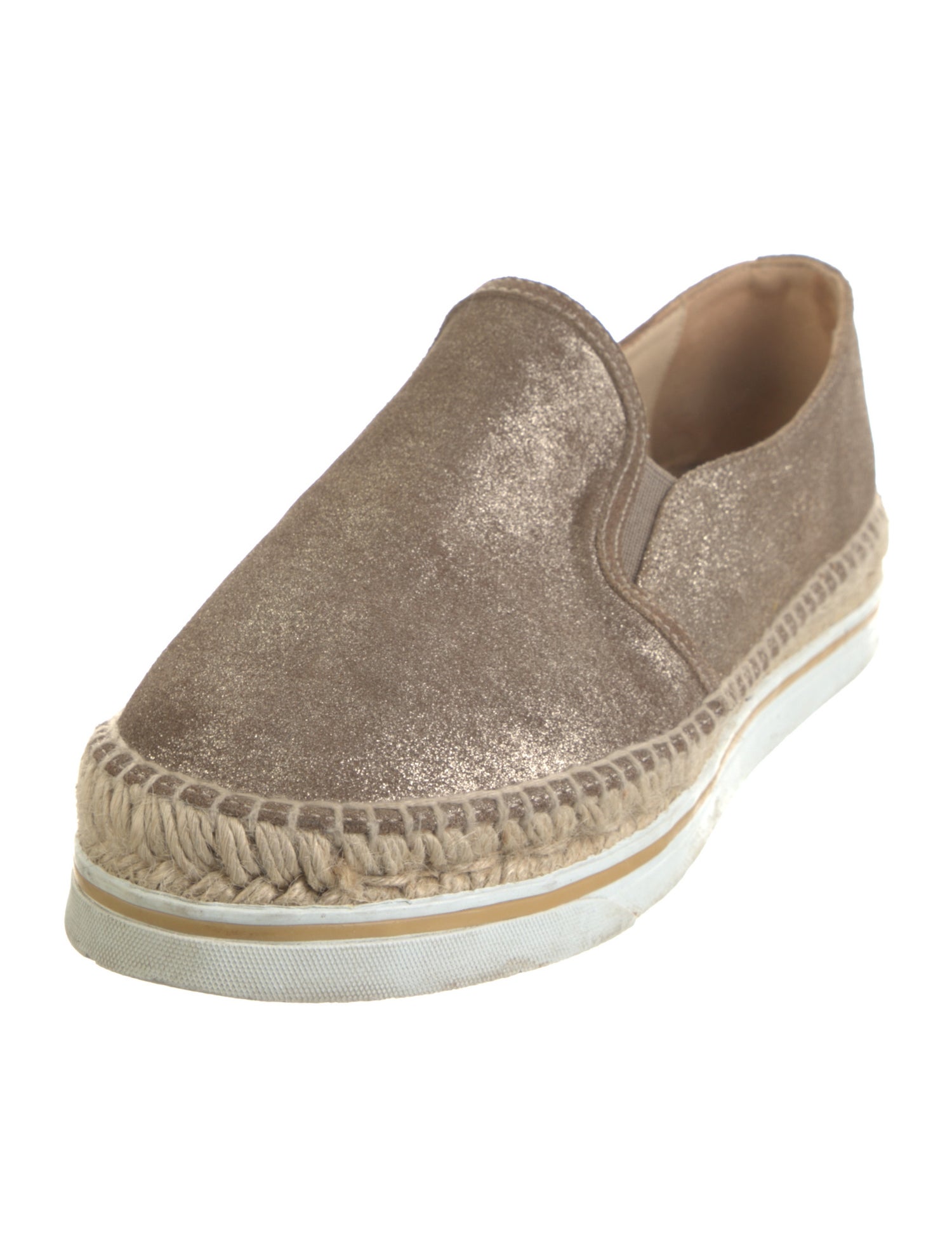 Jimmy Choo Suede Whipstitch Trim Espadrilles