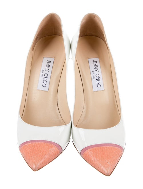 Jimmy Choo Patent Leather Colorblock Pattern Pumps