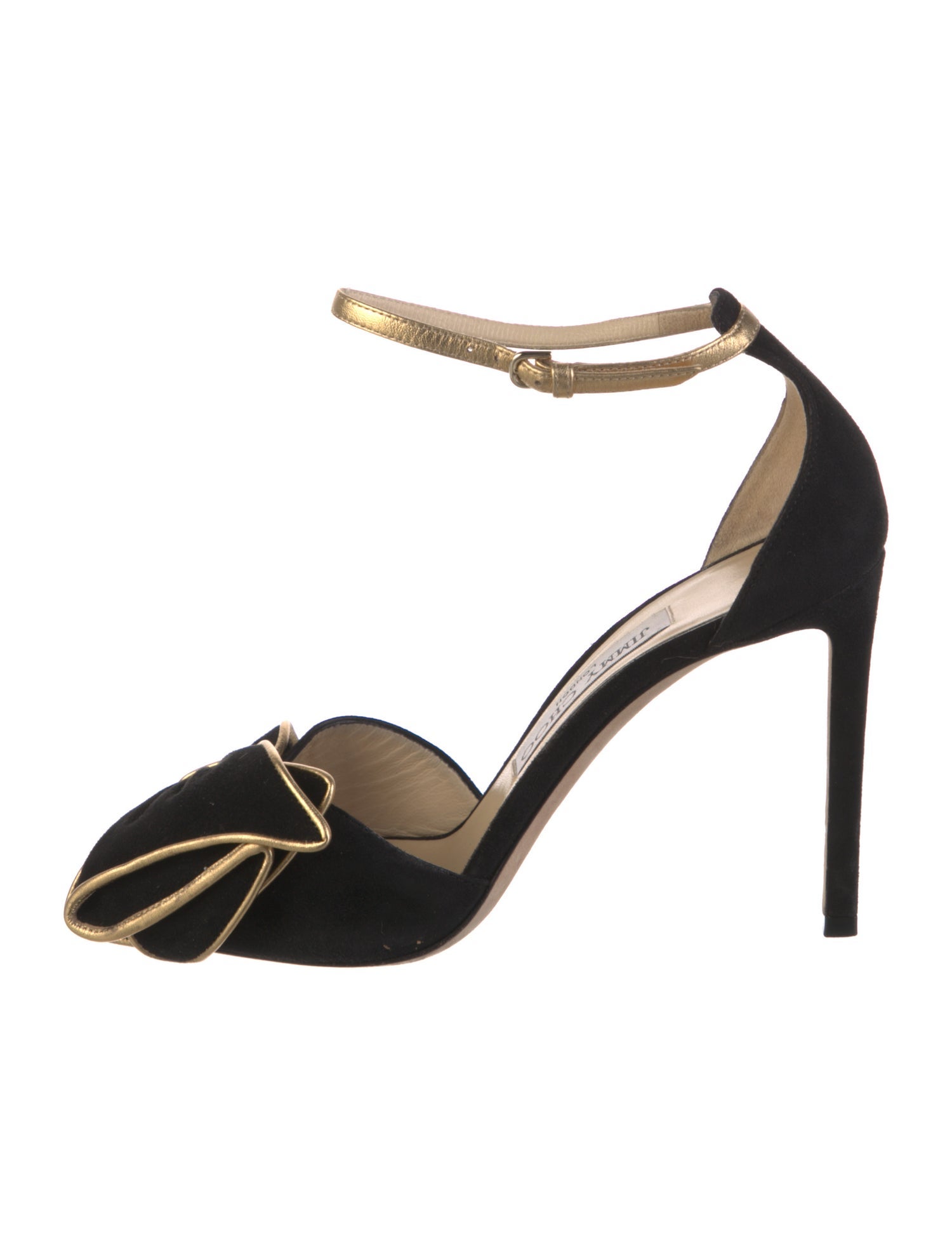 Jimmy Choo Suede Bow Accents D'Orsay Pumps
