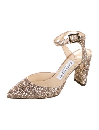 Jimmy Choo Glitter Glitter Accents Slingback Pumps