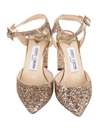 Jimmy Choo Glitter Glitter Accents Slingback Pumps