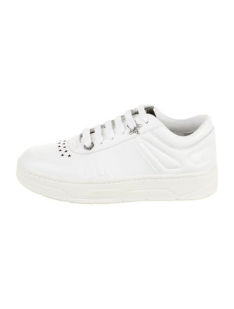 Jimmy Choo Leather Lasercut Accents Sneakers
