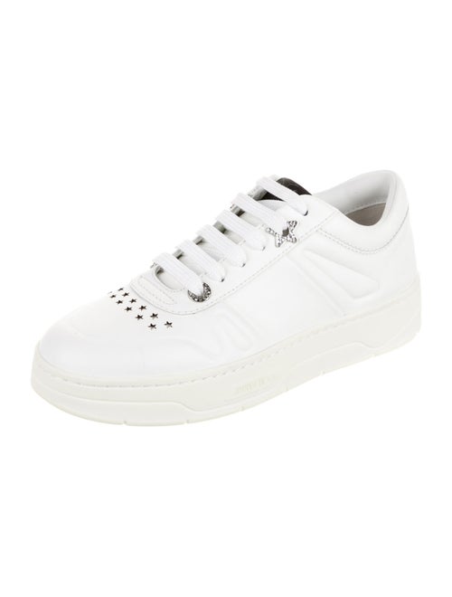 Jimmy Choo Leather Lasercut Accents Sneakers