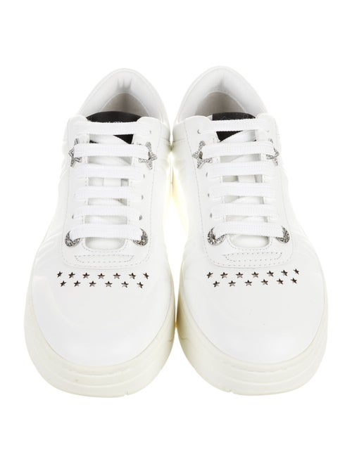 Jimmy Choo Leather Lasercut Accents Sneakers