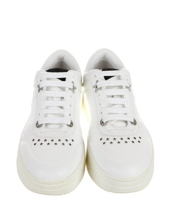 Jimmy Choo Leather Lasercut Accents Sneakers