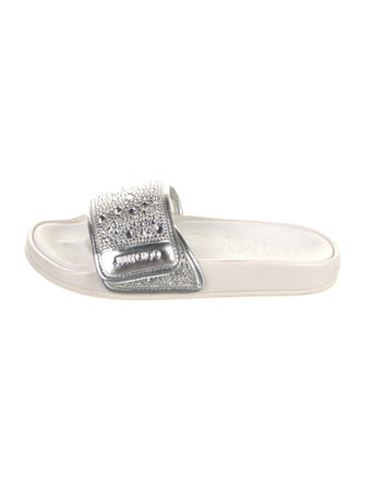 Jimmy Choo Rubber Crystal Embellishments Slides