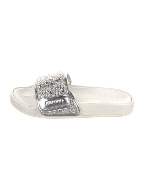 Jimmy Choo Rubber Crystal Embellishments Slides