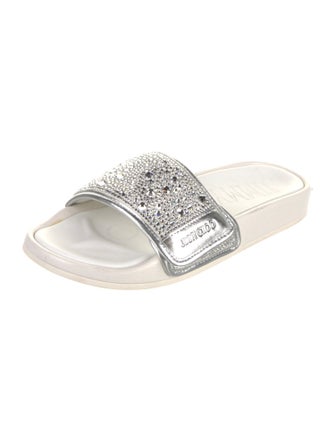 Jimmy Choo Rubber Crystal Embellishments Slides