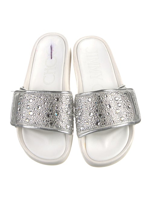 Jimmy Choo Rubber Crystal Embellishments Slides