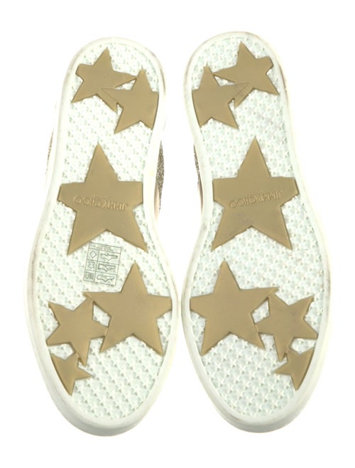 Jimmy Choo Leather Glitter Accents Sneakers