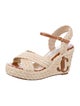 Jimmy Choo Straw Embroidered Accent Espadrilles