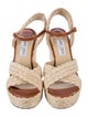 Jimmy Choo Straw Embroidered Accent Espadrilles