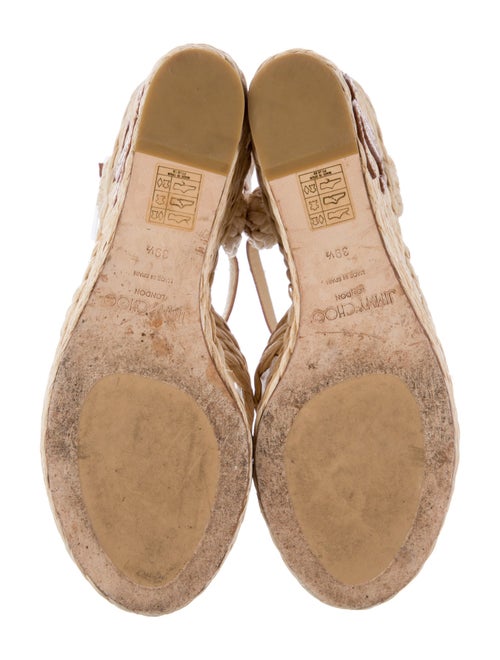 Jimmy Choo Straw Embroidered Accent Espadrilles