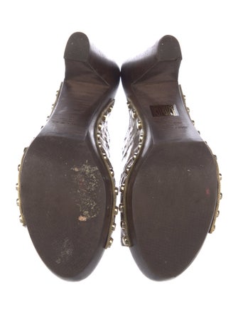 Jimmy Choo Leather Lasercut Accents Slides