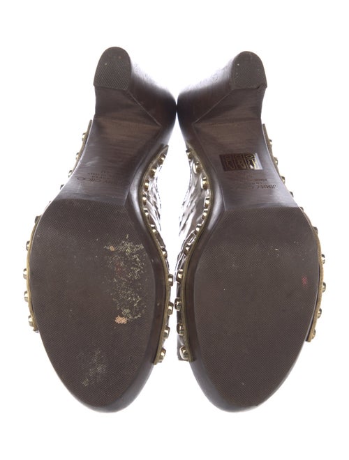 Jimmy Choo Leather Lasercut Accents Slides