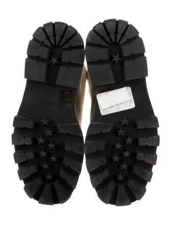 Jimmy Choo Leather Crystal Embellishments Combat Boots