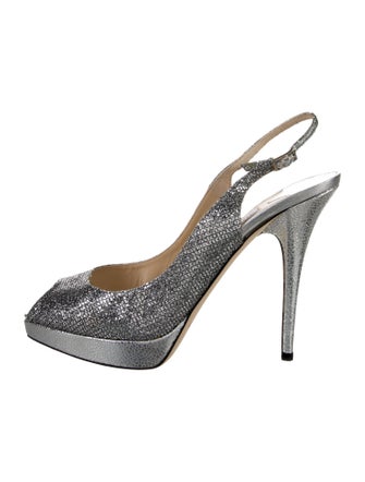 Jimmy Choo Glitter Glitter Accents Slingback Pumps