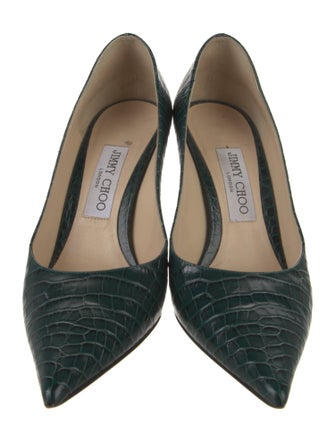 Jimmy Choo Embossed Leather Animal Print Pumps