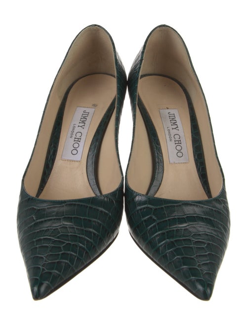 Jimmy Choo Embossed Leather Animal Print Pumps